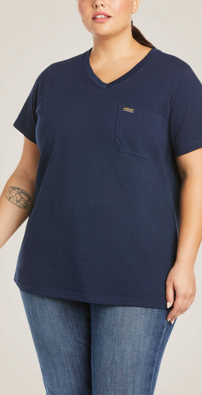 Rebar Cotton Strong V-Neck T-Shirt Front Plus